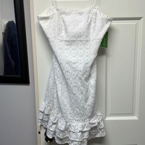 New With Tags- Lilly Pulitzer white ruffle dress